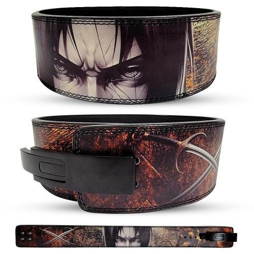 Naruto weight lifting belt with orange and black ninja design