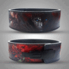 Berserker-inspired custom weightlifting belt with premium leather and lever buckle, showcasing a fierce warrior design