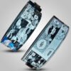 Powerlifting belt featuring Satoru Gojo artwork, heavy-duty leather, and lever buckle.
