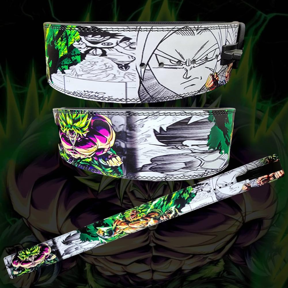 Legendary Warrior Broly Lifting Belt with green Super Saiyan accents