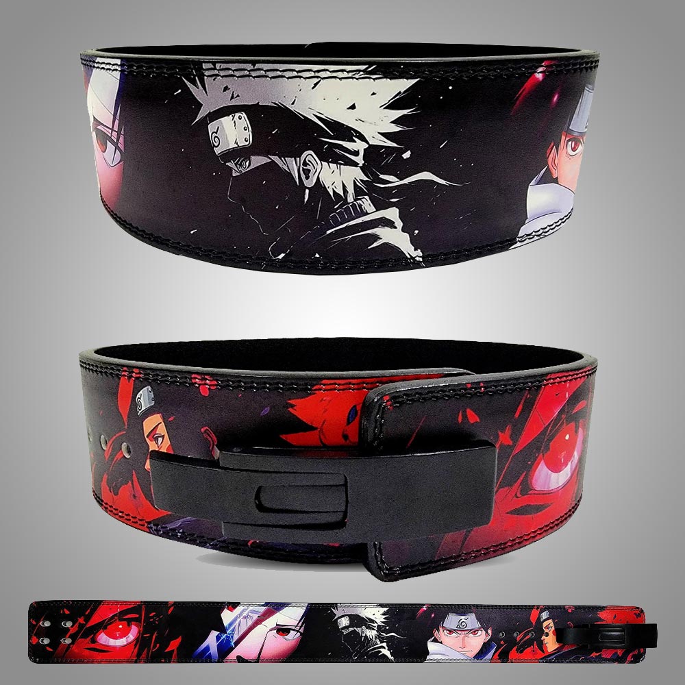 Naruto Sasuke weight lifting belt with anime ninja design