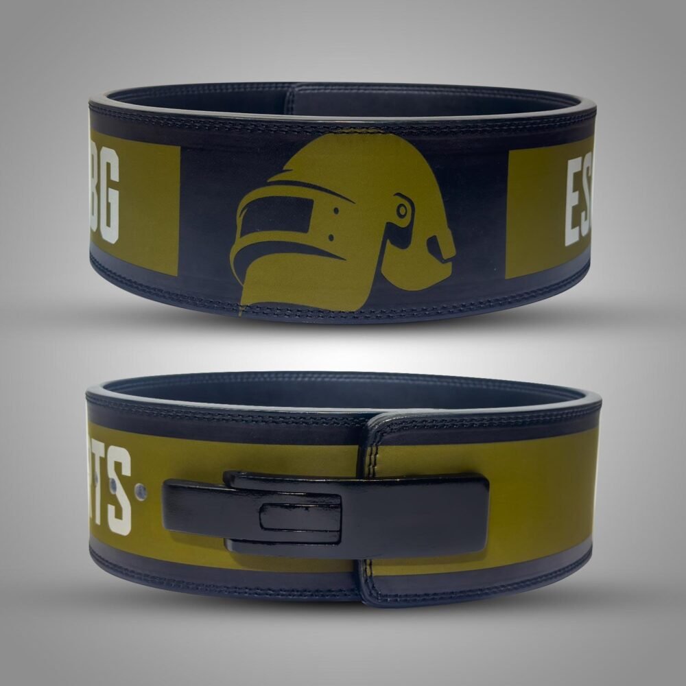 PUBG Lifting Belt with camo design and leather back support for gamers