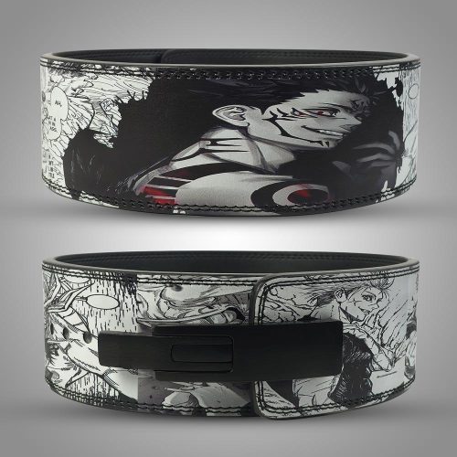 King of Curses Sukuna Lifting Belt front view with curse mark design