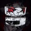 Ryomen Sukuna Weight Lifting Belt – Black leather with cursed energy tattoos and red accents for powerlifters