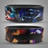 Toji Fushiguro-inspired weightlifting belt with vibrant Jujutsu Kaisen artwork, featuring premium leather and a heavy-duty lever buckle.