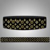 Designer-inspired LV weightlifting belt made from premium leather for gym and powerlifting use.