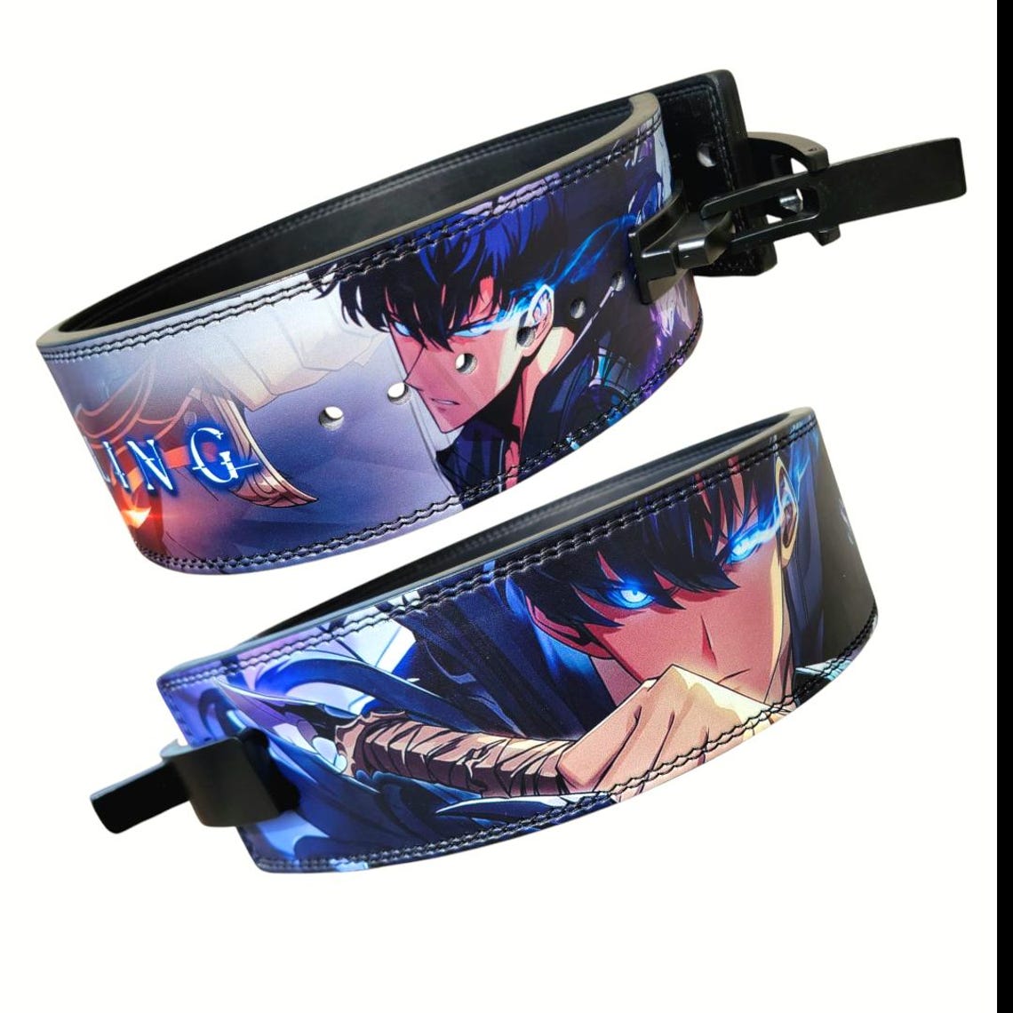 Black weightlifting belt with Black buckle from Solo Leveling