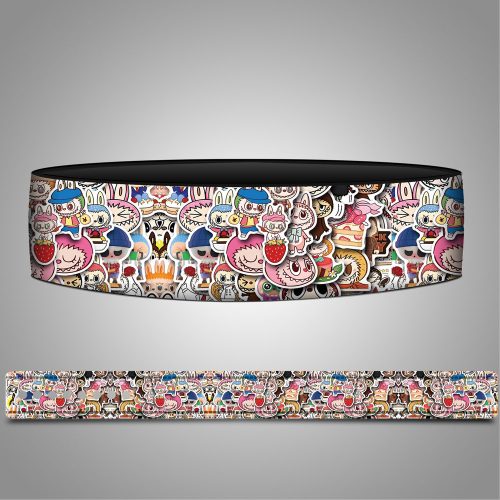 Labubu-themed lever weightlifting belt with custom anime design and premium leather.