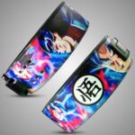 Dragon Ball Goku Ultra Instinct weightlifting belt with vivid anime artwork and black lever buckle for gym training.