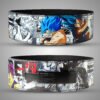 Goku and Vegeta anime weightlifting belt with detailed Dragon Ball artwork on premium leather