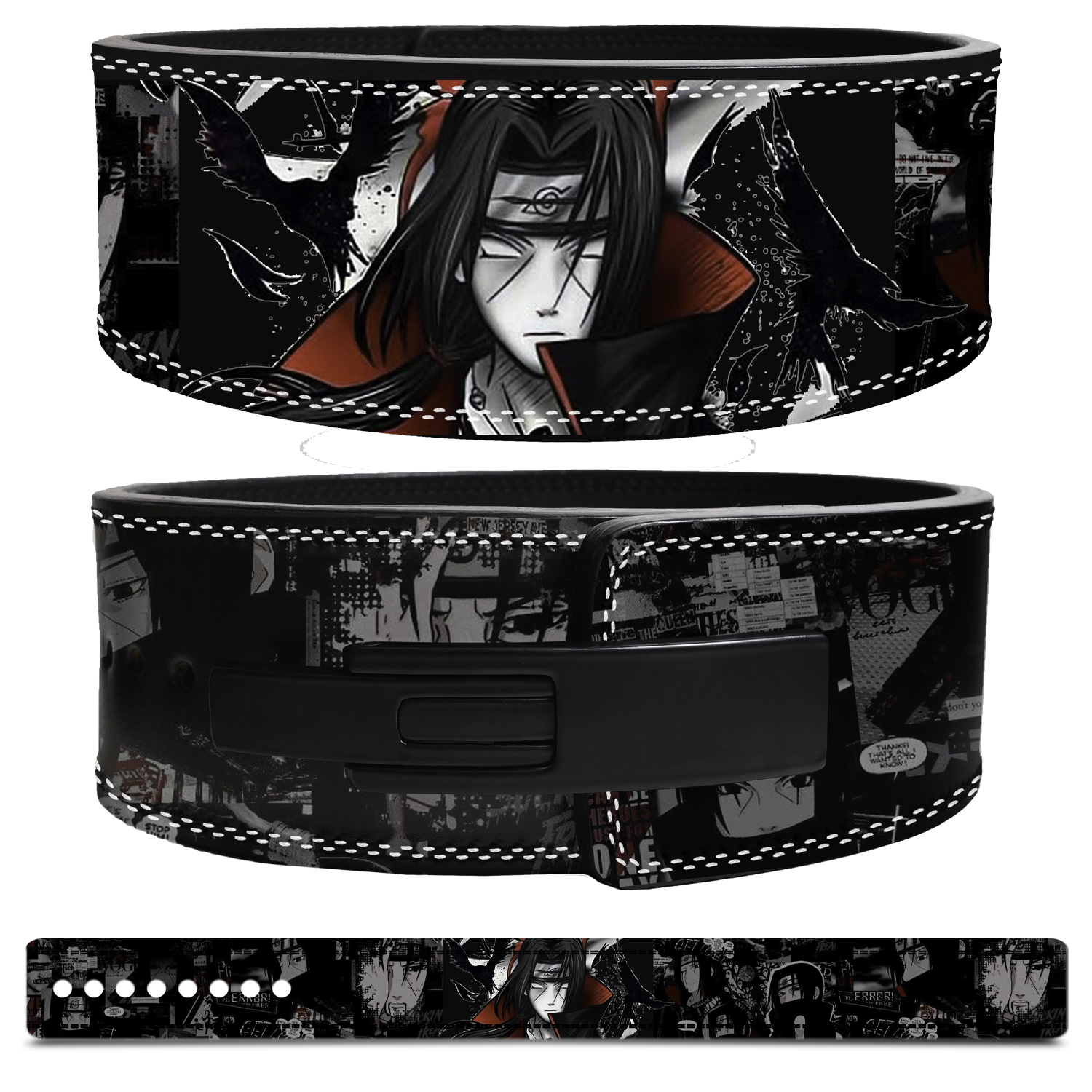 Itachi Uchiha anime weightlifting belt