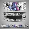 Front view of Akaza anime powerlifting belt with manga panels and detailed character artwork.