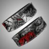 Berserk manga design weightlifting belt with detailed black and white artwork