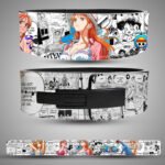 Nami manga weightlifting belt with clear artwork and lever buckle