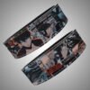 Custom Sung Jinwoo weightlifting belt featuring dark blue and black manga design from Solo Leveling anime.