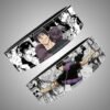 Leather gym belt inspired by Toji, showcasing detailed manga scenes and a bold colored character design.