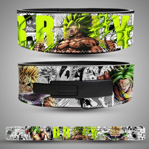 Custom Broly Weightlifting Belt with Green Aura Artwork
