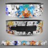 Goku All Forms weightlifting belt showing Super Saiyan Blue, God, and Ultra Instinct forms with a black lever.