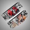 Anime weightlifting belt Sukuna. Black and white manga collage with striking red details. Heavy-duty lever buckle belt for deadlifts and bodybuilding.