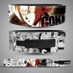 Goku Super Saiyan weightlifting belt with golden hair anime artwork