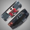GT-R logo leather weightlifting belt front view
