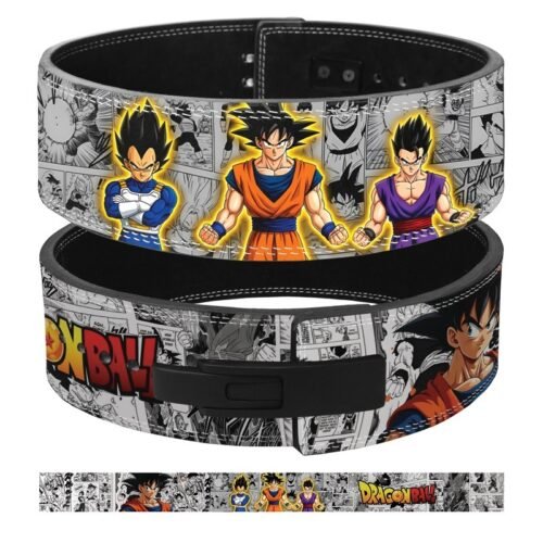 Dragon Ball anime weightlifting lever belt with Goku Vegeta and Gohan