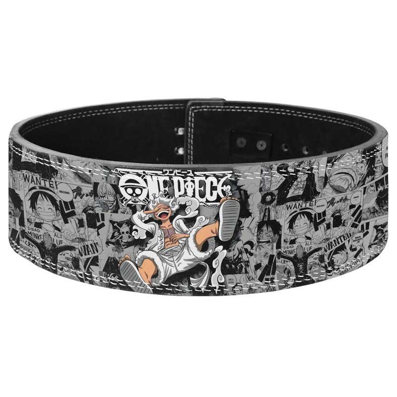 Premium leather One Piece Luffy anime powerlifting belt for gym workouts