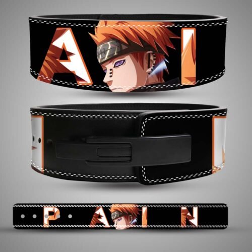 Premium leather Pain Akatsuki anime lever belt for gym training