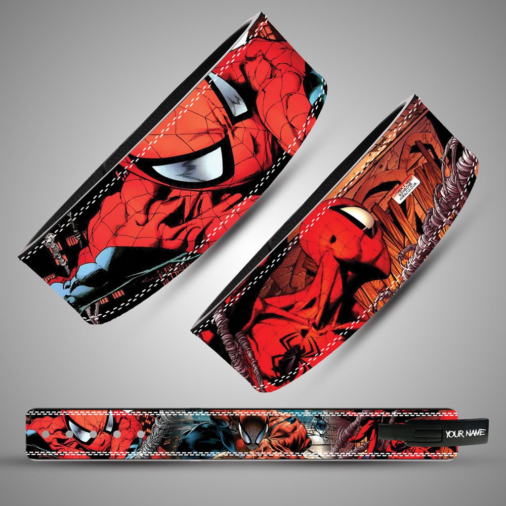 spiderman custom weightlifting belt