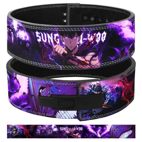 Jin-Woo weightlifting belt with shadow monarch artwork