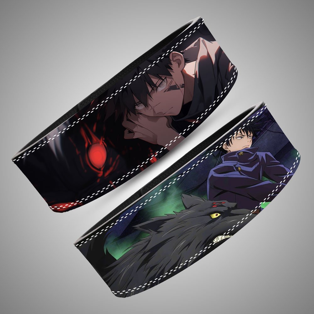 Megumi Fushiguro Weightlifting Lever Belt featuring manga panels and Divine Dogs artwork.